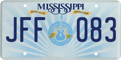 MS license plate JFF083