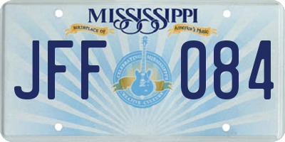 MS license plate JFF084