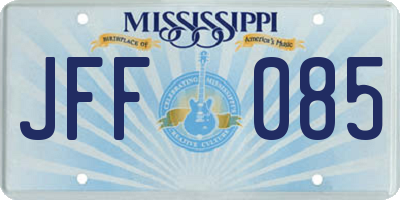 MS license plate JFF085
