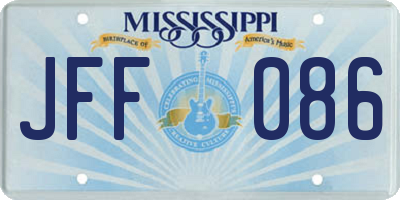 MS license plate JFF086
