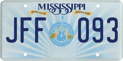 MS license plate JFF093