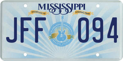 MS license plate JFF094