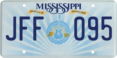 MS license plate JFF095