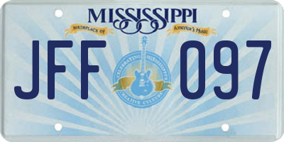 MS license plate JFF097