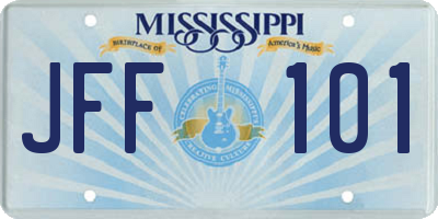 MS license plate JFF101