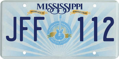 MS license plate JFF112