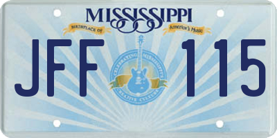 MS license plate JFF115