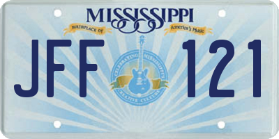 MS license plate JFF121