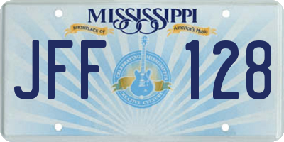 MS license plate JFF128