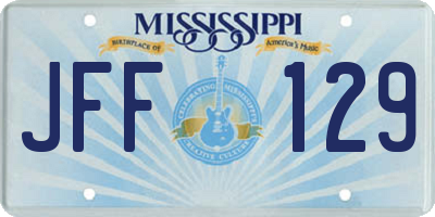 MS license plate JFF129
