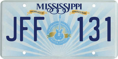 MS license plate JFF131
