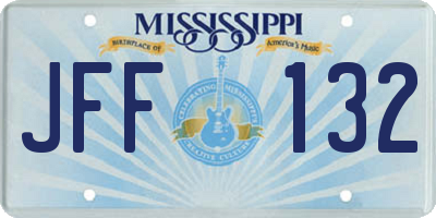 MS license plate JFF132