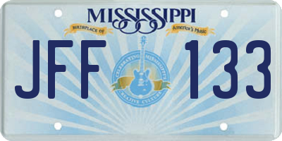 MS license plate JFF133