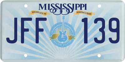 MS license plate JFF139