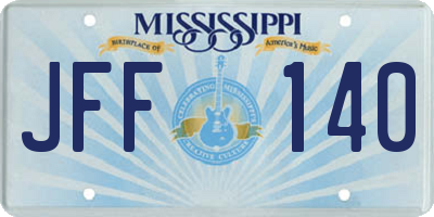 MS license plate JFF140