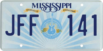 MS license plate JFF141