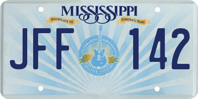 MS license plate JFF142