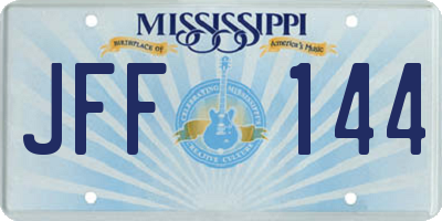 MS license plate JFF144