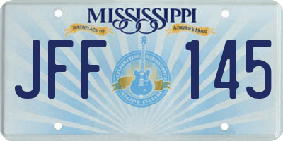 MS license plate JFF145
