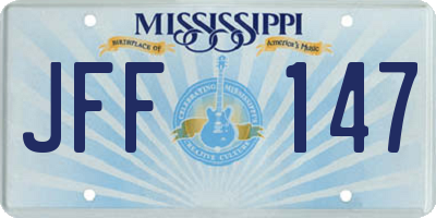 MS license plate JFF147