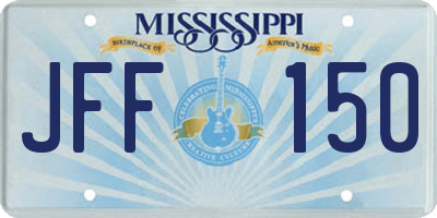 MS license plate JFF150
