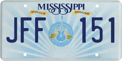 MS license plate JFF151