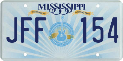 MS license plate JFF154