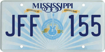 MS license plate JFF155
