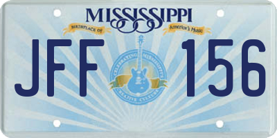 MS license plate JFF156