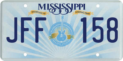 MS license plate JFF158