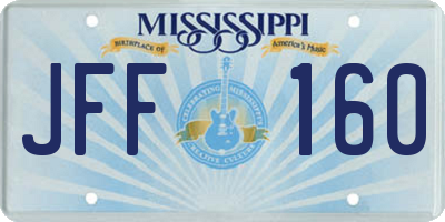 MS license plate JFF160