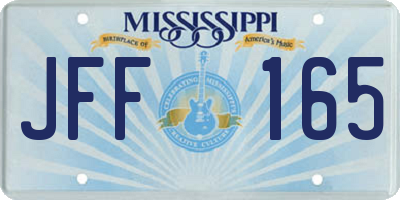 MS license plate JFF165