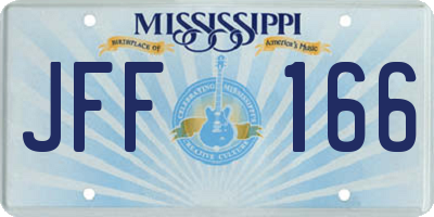 MS license plate JFF166