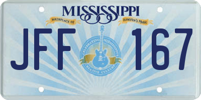 MS license plate JFF167