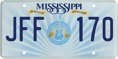 MS license plate JFF170