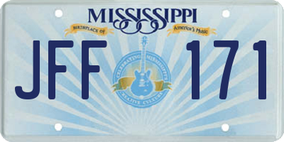 MS license plate JFF171