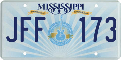 MS license plate JFF173