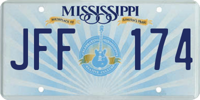 MS license plate JFF174