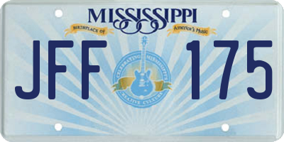 MS license plate JFF175
