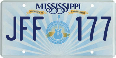 MS license plate JFF177