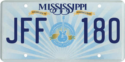 MS license plate JFF180