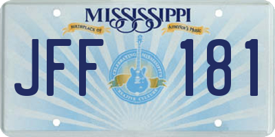 MS license plate JFF181