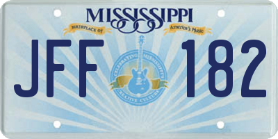 MS license plate JFF182