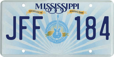 MS license plate JFF184