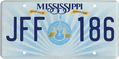 MS license plate JFF186