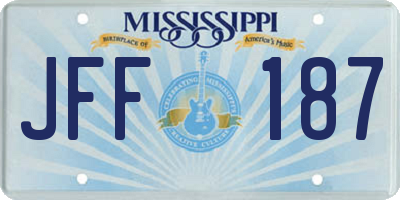 MS license plate JFF187