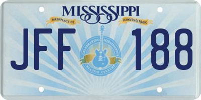 MS license plate JFF188