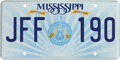MS license plate JFF190