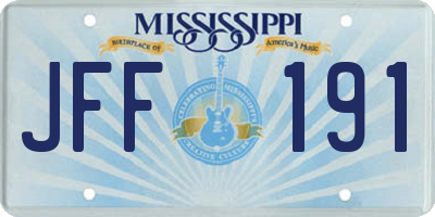 MS license plate JFF191