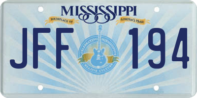 MS license plate JFF194
